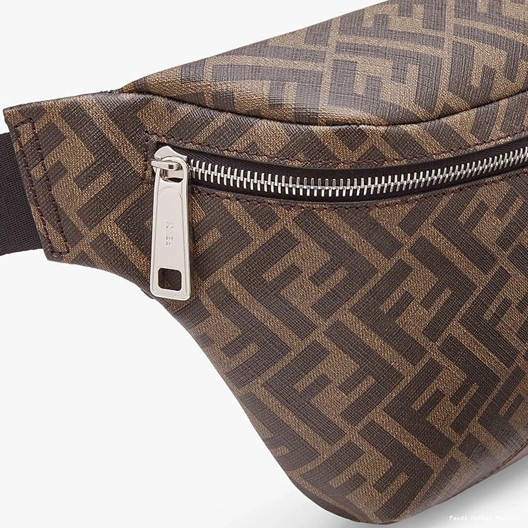 Cheap HOT Fendi FF Fabric Belt Brown In Coffee Bag Motif 0809